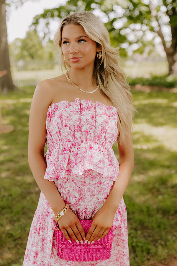 Villa Charm Pleated Top In Pink Image 3