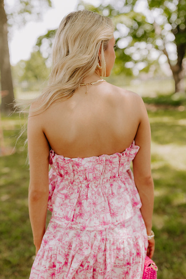 Villa Charm Pleated Top In Pink Image 4