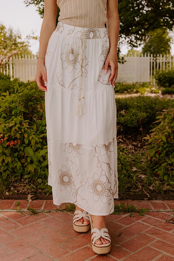 Bungalow Cutie High Waist Embroidered Maxi Skirt Image 1
