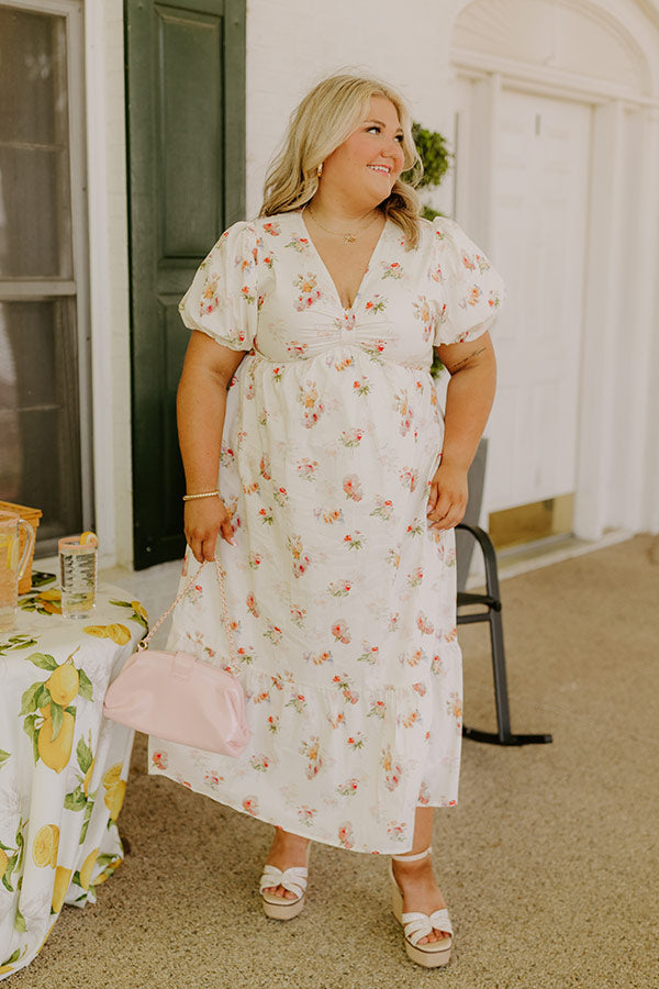 Field Of Grace Floral Midi Dress Curves Image 3