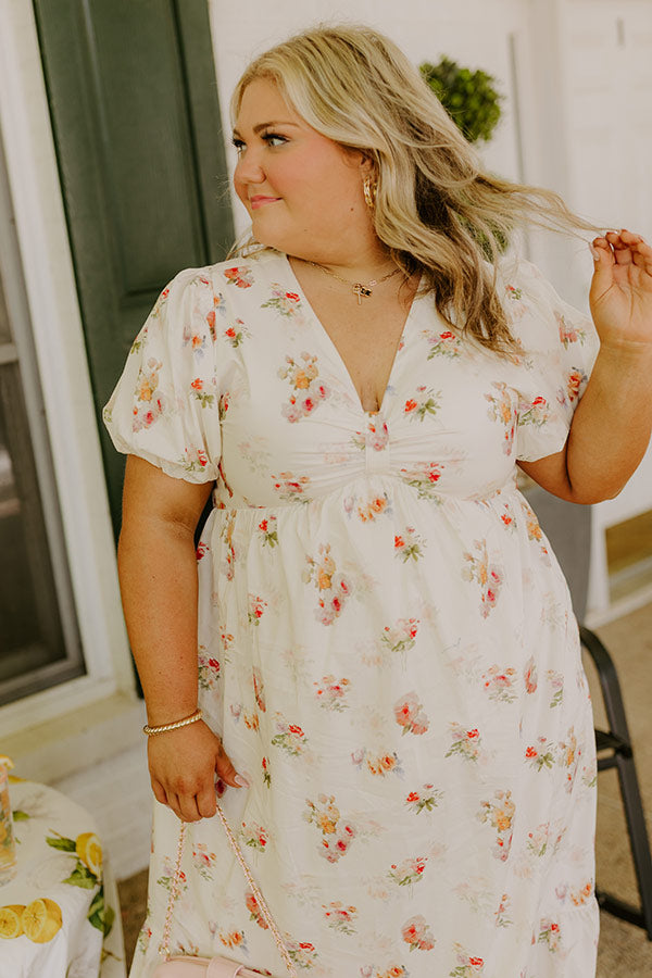 Field Of Grace Floral Midi Dress Curves Image 2