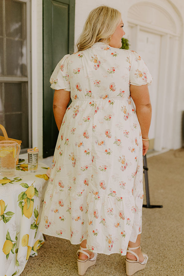 Field Of Grace Floral Midi Dress Curves Image 4