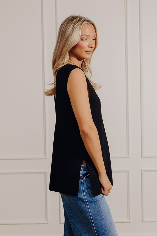 Effortlessly You Knit Top in Black Image - 2