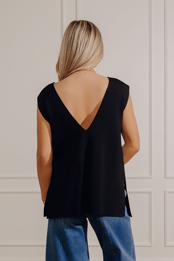 Effortlessly You Knit Top in Black Image - 3