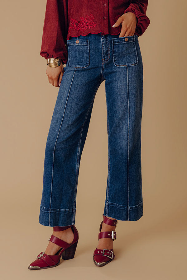 RISEN Monica High Waist Wide Leg Ankle Jean