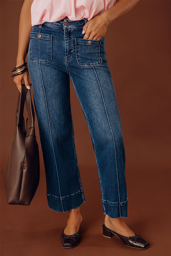 RISEN Monica High Waist Wide Leg Ankle Jean Image - 2