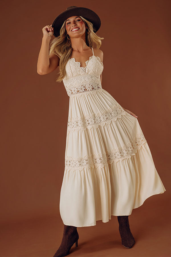 Mesmerizing View Lace Midi Dress Image - 1