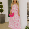 Villa Charm High Waist Maxi Skirt in Pink Image 1