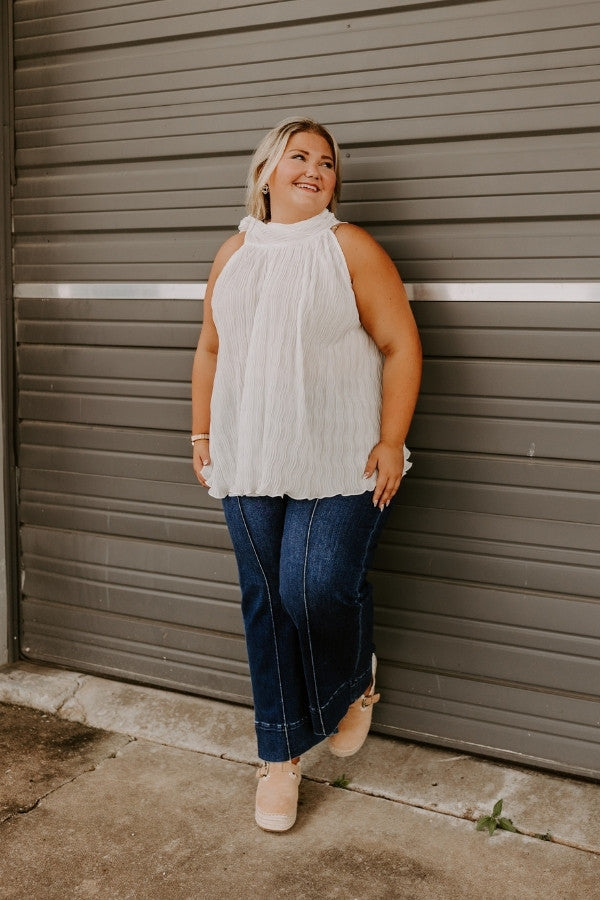 RISEN Monica High Waist Wide Leg Ankle Jean Curves