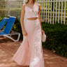 Sunkissed Meadow High Waist Embroidered Maxi Skirt in Pink Image 1