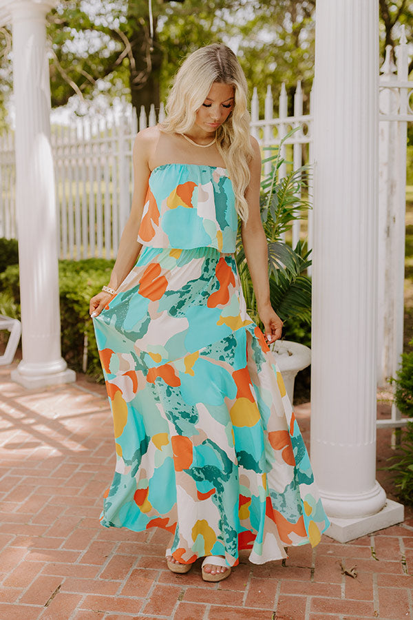 Cancun Cutie Strapless Maxi Dress in Turquoise M / Turquoise Cancun Cutie Strapless Maxi Dress in Turquoise M / Turquoise