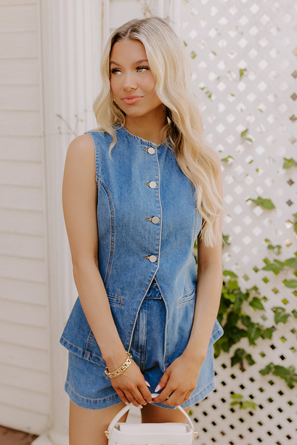 Midtown Muse Denim Vest Top Image 6