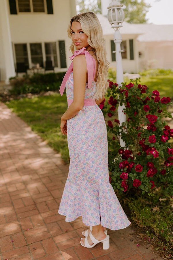 Wine Country Cutie Floral Midi Dress in Pink S / Pink Wine Country Cutie Floral Midi Dress in Pink S / Pink
