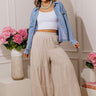 Santorini Breeze High Waist Wide Leg Pants in Birch Image - 1