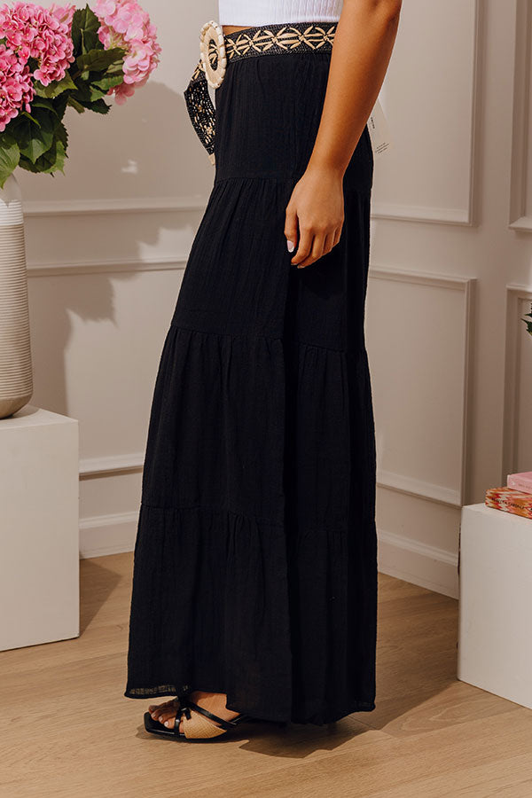 Santorini Breeze High Waist Wide Leg Pants in Black Image - 3