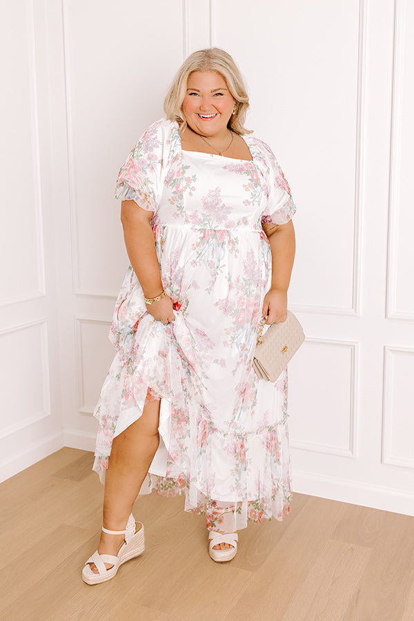 Soft Sonata Floral Mesh Midi Dress Curves Image 1