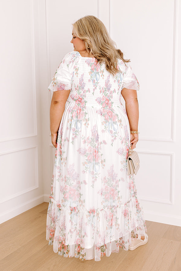 Soft Sonata Floral Mesh Midi Dress Curves Image 5