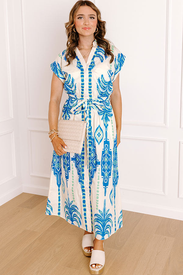 Coastal Town Cutie Button Down Midi Dress Image 1