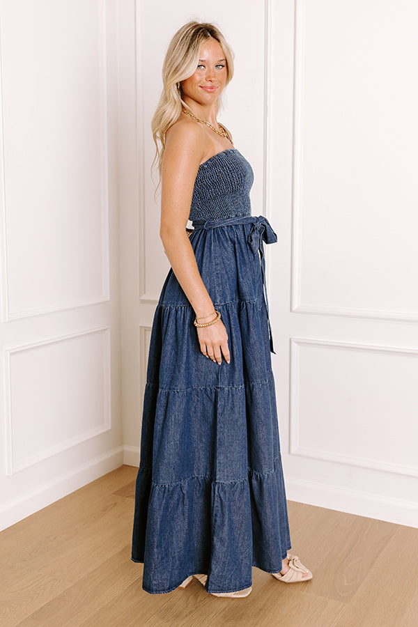 white christmas dresses Skyline Chic Smocked Denim Maxi Dress Impressions Online Boutique white christmas dresses Skyline Chic Smocked Denim Maxi Dress Impressions Online Boutique