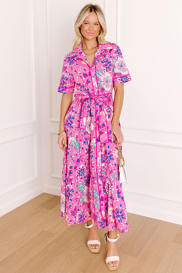 Full Bloom Button Down Midi Dress Image 3