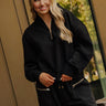Street Style Chic Long Sleeve Scuba Top in Black Image - 1