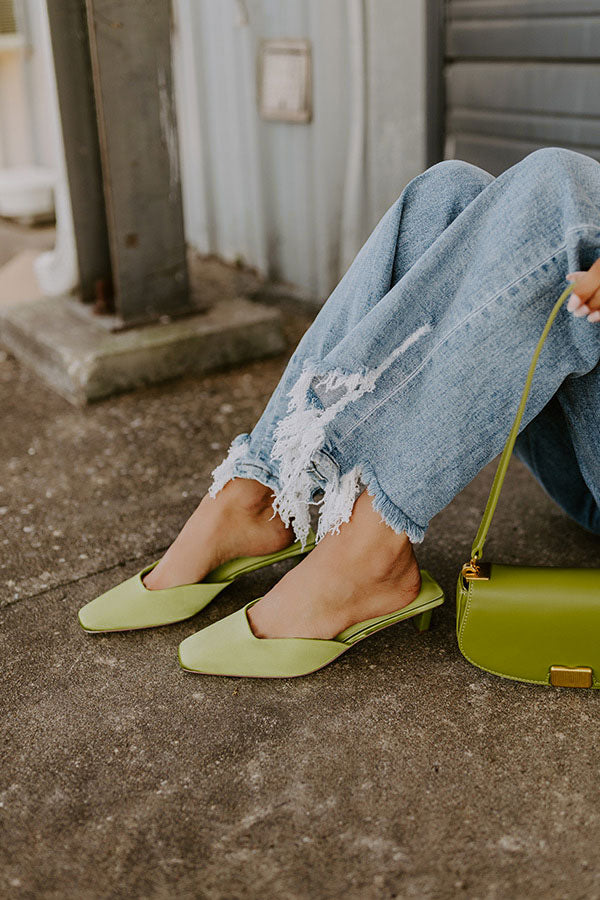Tegan Satin Heel in Lime Image 1