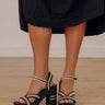 The Adelaide Raffia Woven Platform Heel in Black Image - 1