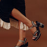 The Adelaide Raffia Woven Platform Heel in Black Image - 1