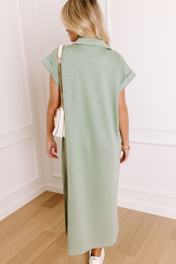 Cue The Casual T-shirt Midi Dress in Sage Cue The Casual T-shirt Midi Dress in Sage