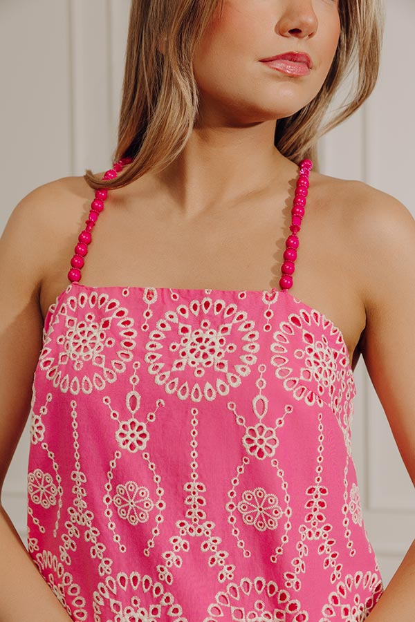 Cheerful Moment Eyelet Mini Dress Image - 3