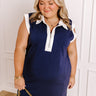 Beach House Brunch Mini Dress in Navy Curves Image 1