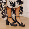 Moorea Raffia Woven Heel in Black Image - 1
