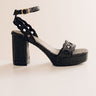 Moorea Raffia Woven Heel in Black Image - 1