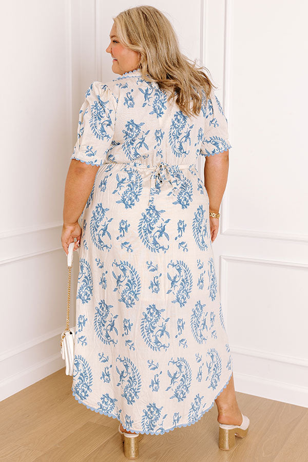 Small Town Stroll Button Down Midi Dress Curves Image 4