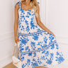 Venetian Dreams Floral Midi Dress in Blue Image 1