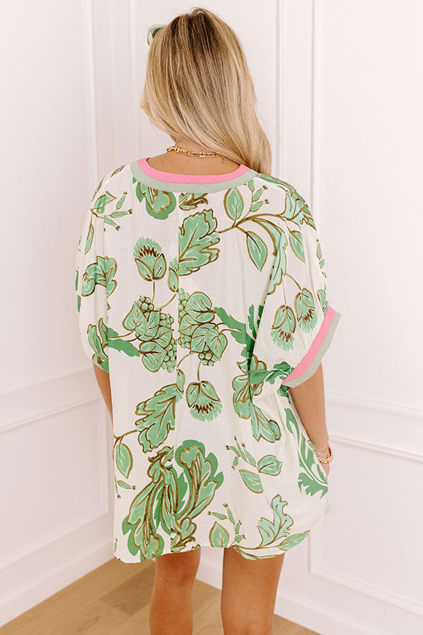 Veranda Views Floral Top in Green Image 5