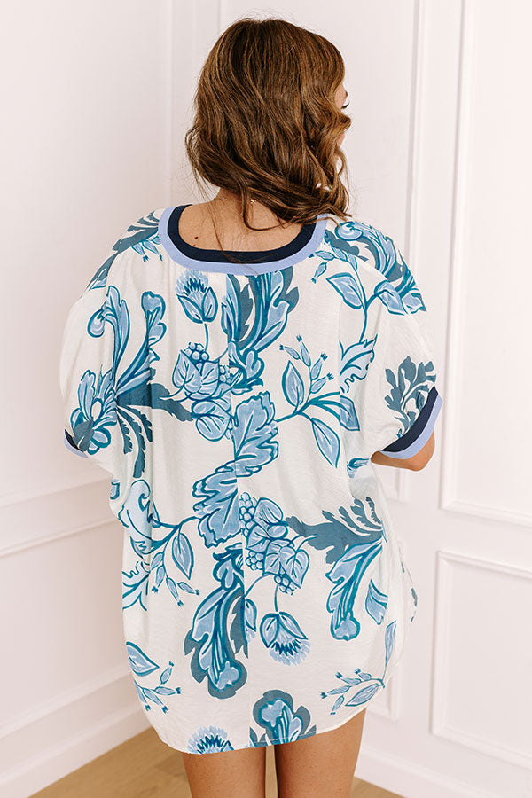Veranda Views Floral Top in Blue Image 5