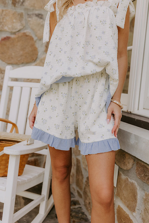 Playful Smile High Waist Floral Shorts Image 1