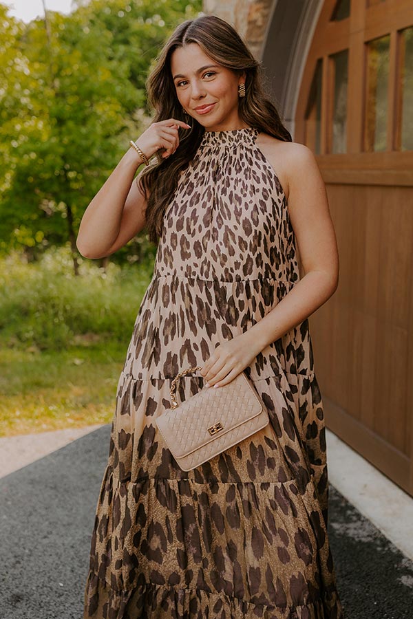 Urban Edit Leopard Maxi Dress L / iced latte Urban Edit Leopard Maxi Dress L / iced latte