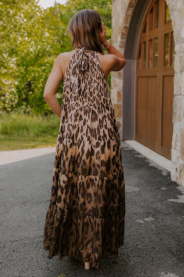 Urban Edit Leopard Maxi Dress L / Iced Latte Urban Edit Leopard Maxi Dress L / Iced Latte