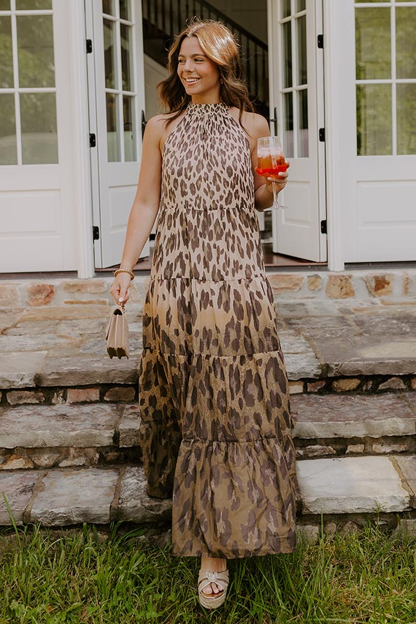 Urban Edit Leopard Maxi Dress L / iced latte Urban Edit Leopard Maxi Dress L / iced latte