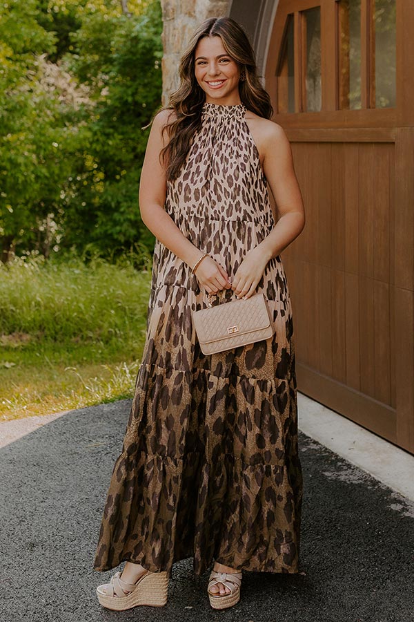 Urban Edit Leopard Maxi Dress L / iced latte Urban Edit Leopard Maxi Dress L / iced latte