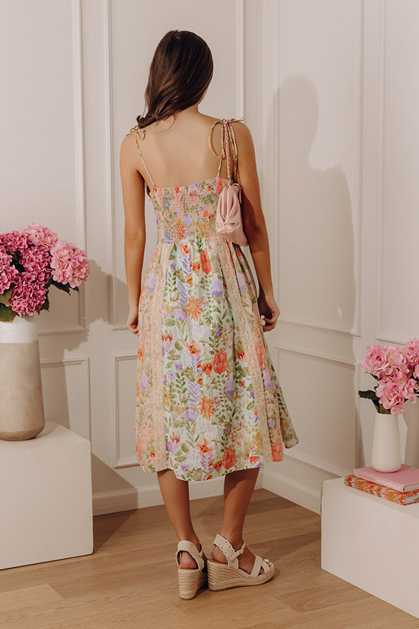 Whimsical Ways Floral Midi Dress Image - 5