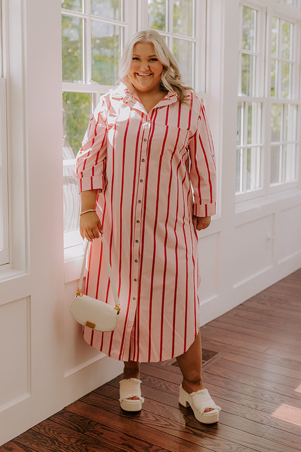 Coastline Chic Stripe Midi Dress Curves Image 4