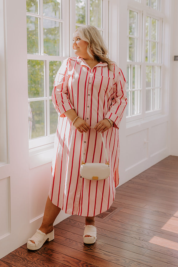 Coastline Chic Stripe Midi Dress Curves Image 1