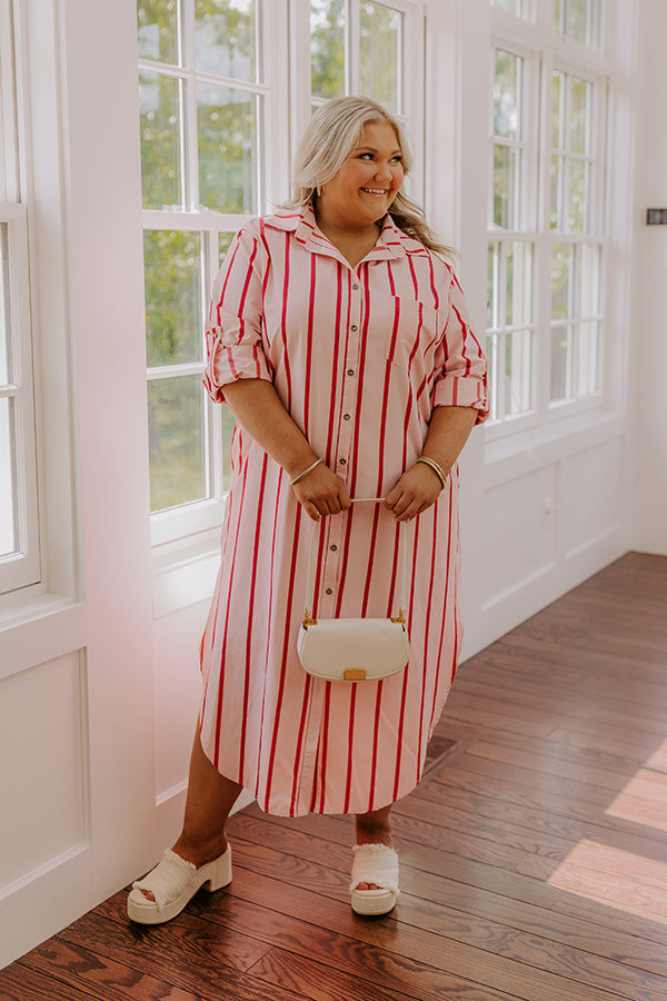 Coastline Chic Stripe Midi Dress Curves Image 5