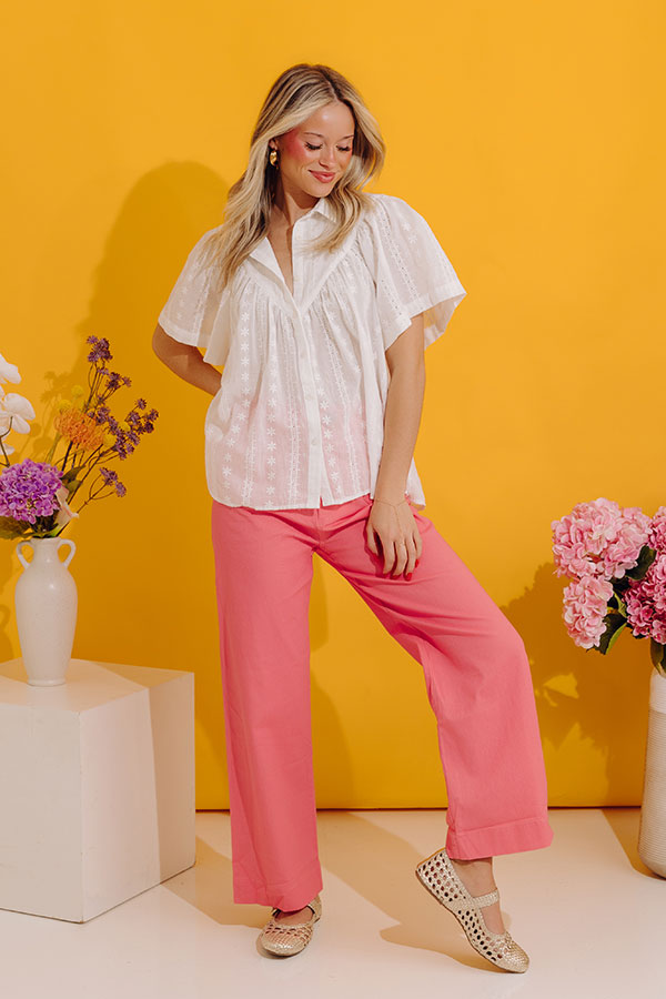 The Lainey High Waist Straight Leg Pants in Bubblegum Pink Image - 1
