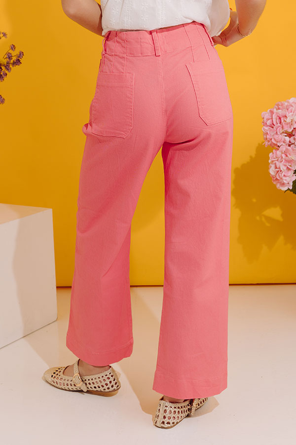 The Lainey High Waist Straight Leg Pants in Bubblegum Pink Image - 4