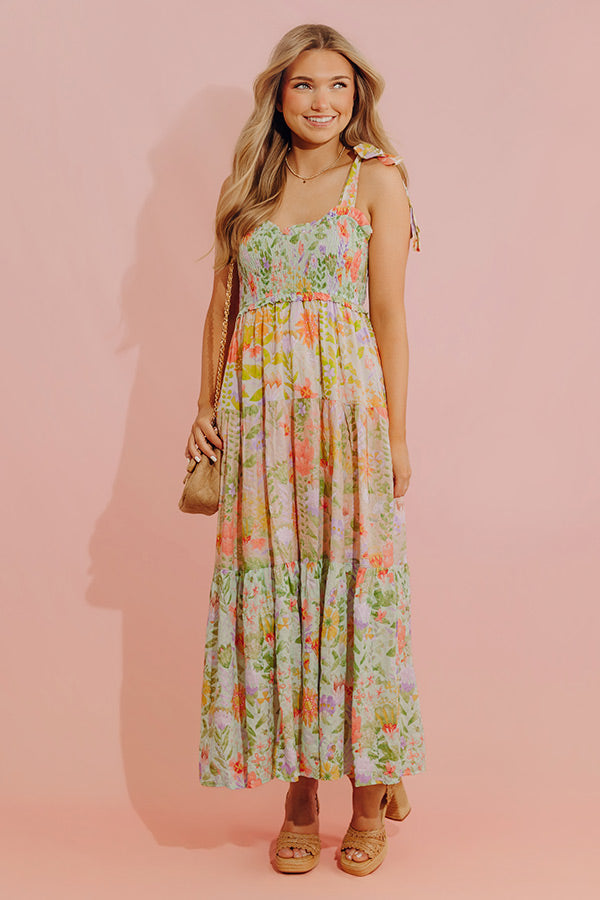 Sweet Moments Floral Tiered Maxi Dress Image - 4