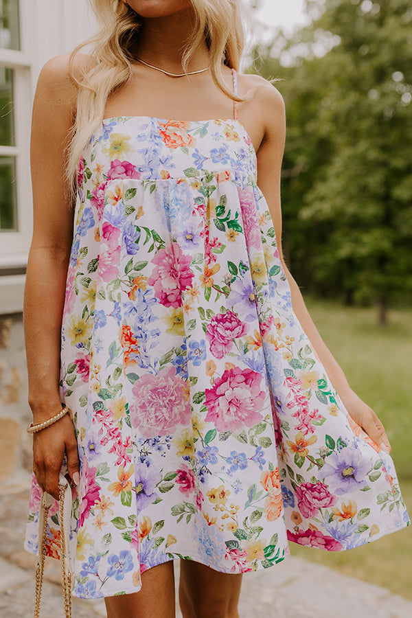 Bubbly Personality Floral Denim Mini Dress Image 4